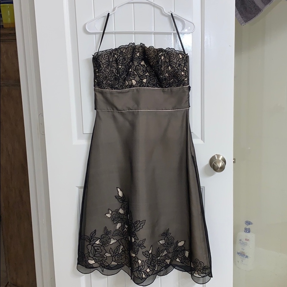 White House Black Market Transparent Black Dress